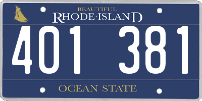 RI license plate 401381
