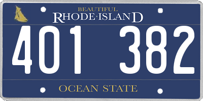 RI license plate 401382