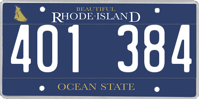 RI license plate 401384