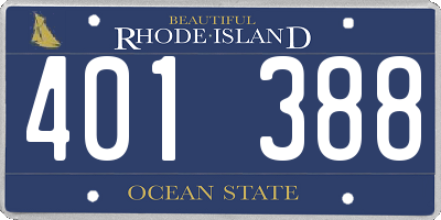 RI license plate 401388