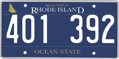 RI license plate 401392