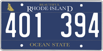 RI license plate 401394