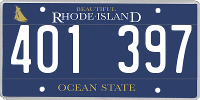 RI license plate 401397