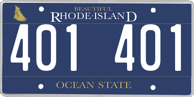 RI license plate 401401