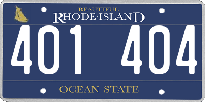 RI license plate 401404