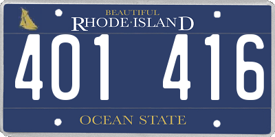 RI license plate 401416
