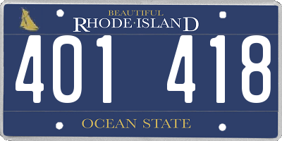 RI license plate 401418