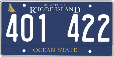 RI license plate 401422