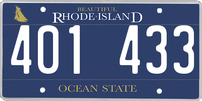 RI license plate 401433