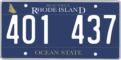 RI license plate 401437