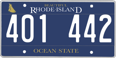 RI license plate 401442
