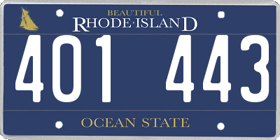 RI license plate 401443