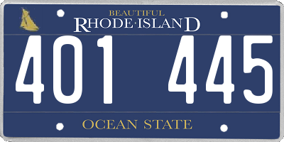 RI license plate 401445