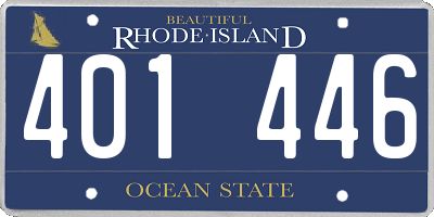 RI license plate 401446