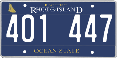 RI license plate 401447