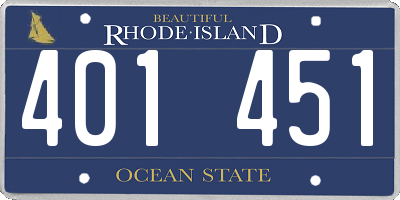 RI license plate 401451