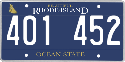 RI license plate 401452