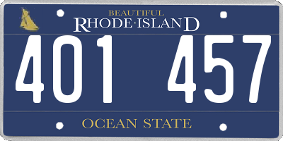 RI license plate 401457