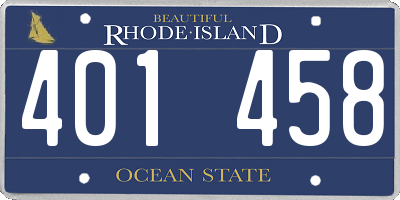 RI license plate 401458