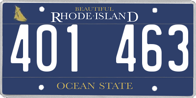 RI license plate 401463