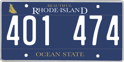 RI license plate 401474