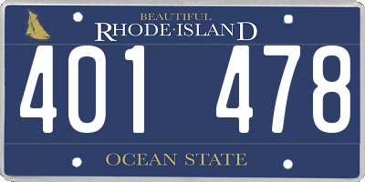 RI license plate 401478