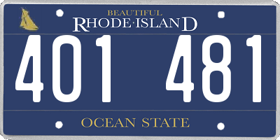 RI license plate 401481
