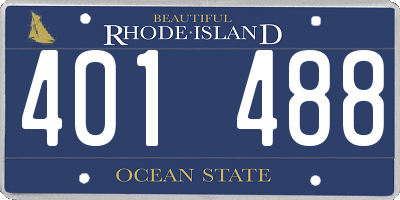 RI license plate 401488