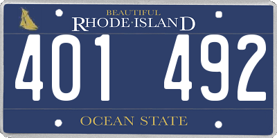RI license plate 401492