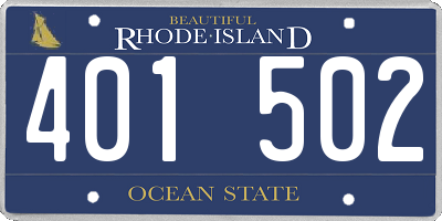 RI license plate 401502