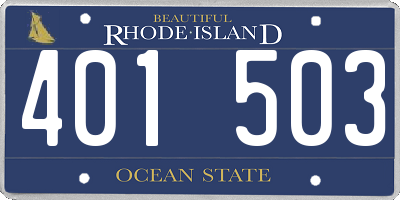RI license plate 401503