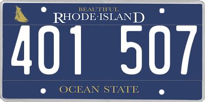 RI license plate 401507