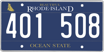 RI license plate 401508