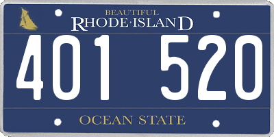 RI license plate 401520