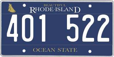 RI license plate 401522