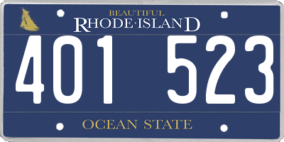 RI license plate 401523