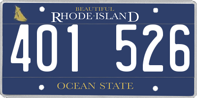 RI license plate 401526