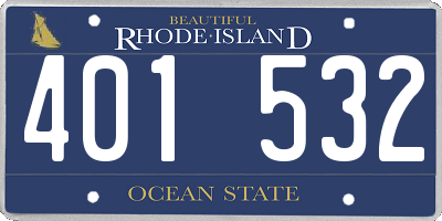 RI license plate 401532