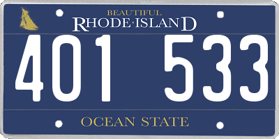 RI license plate 401533