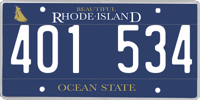RI license plate 401534