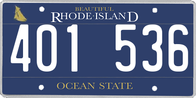 RI license plate 401536