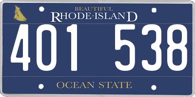 RI license plate 401538