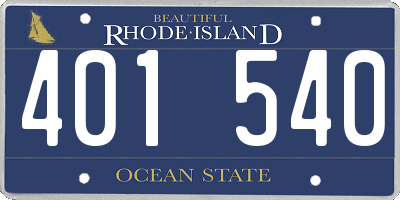 RI license plate 401540