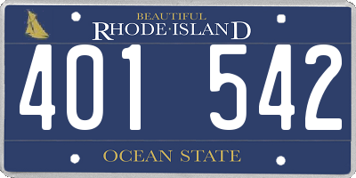 RI license plate 401542