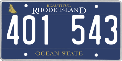 RI license plate 401543