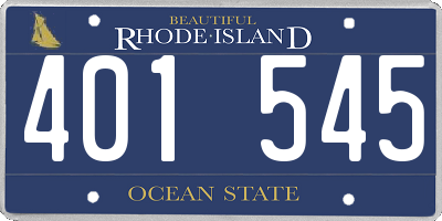 RI license plate 401545
