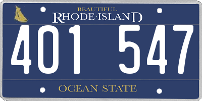 RI license plate 401547