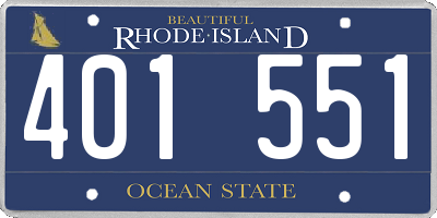 RI license plate 401551