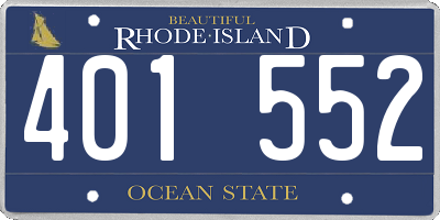 RI license plate 401552
