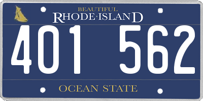 RI license plate 401562